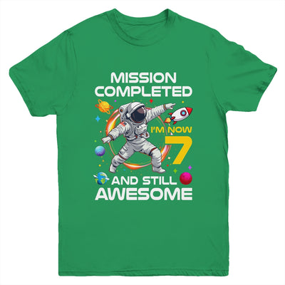 7th Birthday Astronaut 7 Years Old Outer Space Birthday Youth Shirt | teecentury