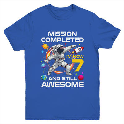 7th Birthday Astronaut 7 Years Old Outer Space Birthday Youth Shirt | teecentury