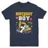 7th Birthday Boy 7 Years Old Excavator Three Decorations Youth Shirt | teecentury