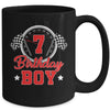 7th Birthday Boy Race Car Birthday Racing Car Flag Mug | teecentury