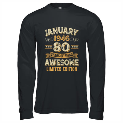 80 Years Awesome Vintage January 1946 80th Birthday Shirt & Hoodie | teecentury