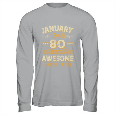 80 Years Awesome Vintage January 1946 80th Birthday Shirt & Hoodie | teecentury