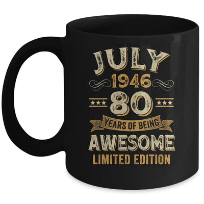 80 Years Awesome Vintage July 1946 80th Birthday Mug | teecentury