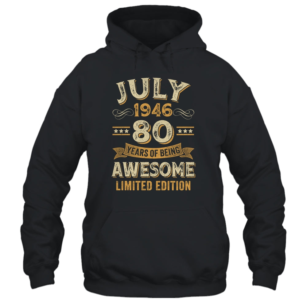 80 Years Awesome Vintage July 1946 80th Birthday Shirt & Hoodie | teecentury