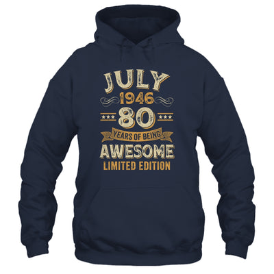 80 Years Awesome Vintage July 1946 80th Birthday Shirt & Hoodie | teecentury
