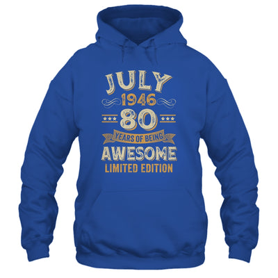 80 Years Awesome Vintage July 1946 80th Birthday Shirt & Hoodie | teecentury