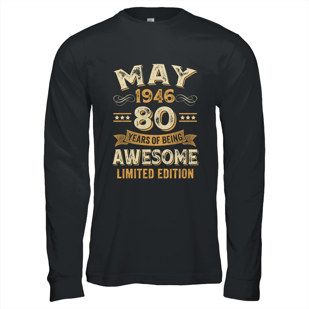 80 Years Awesome Vintage May 1946 80th Birthday Shirt & Hoodie | teecentury