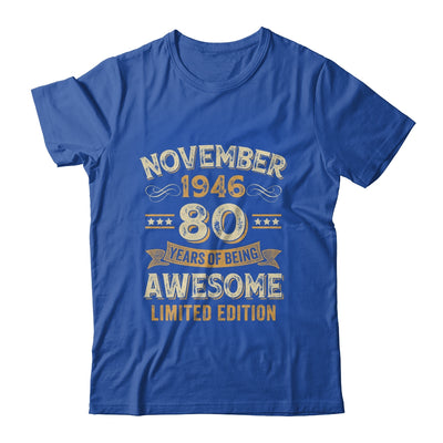 80 Years Awesome Vintage November 1946 80th Birthday Shirt & Hoodie | teecentury