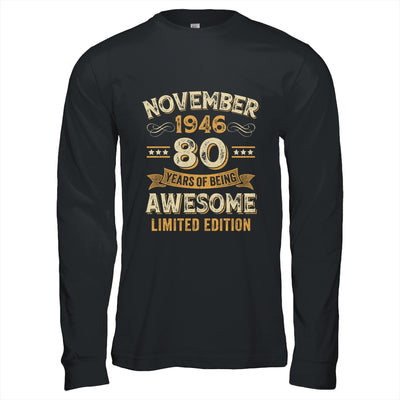 80 Years Awesome Vintage November 1946 80th Birthday Shirt & Hoodie | teecentury