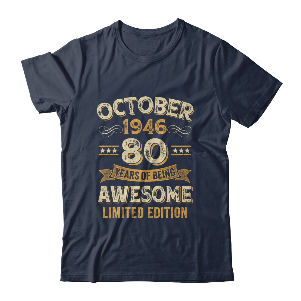 80 Years Awesome Vintage October 1946 80th Birthday Shirt & Hoodie | teecentury