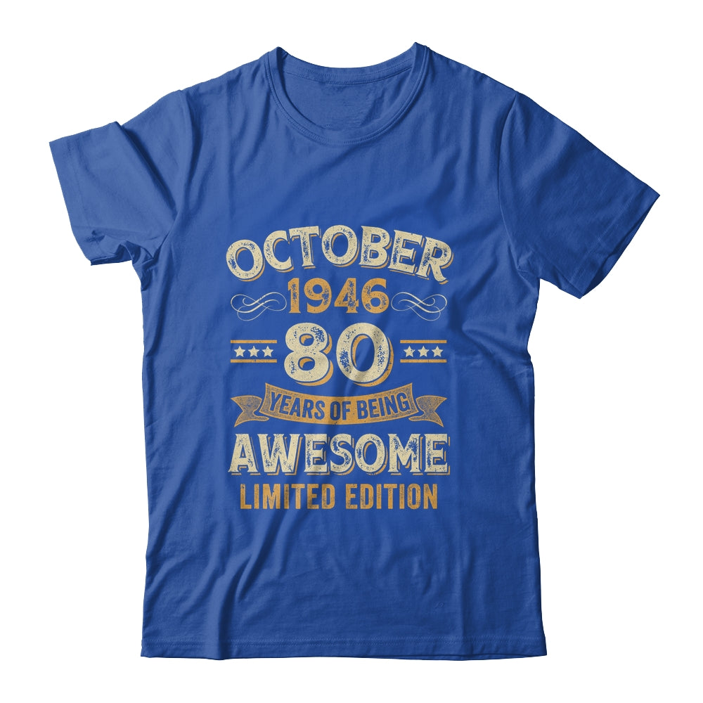 80 Years Awesome Vintage October 1946 80th Birthday Shirt & Hoodie | teecentury