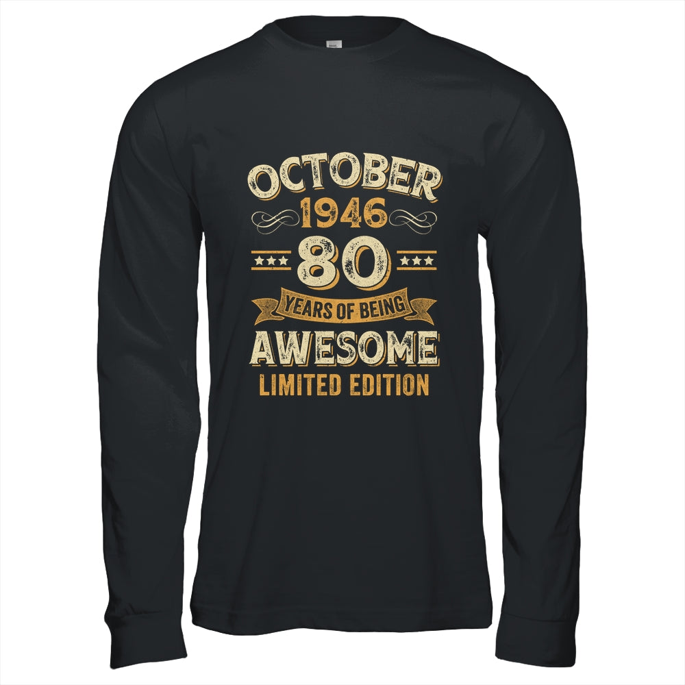 80 Years Awesome Vintage October 1946 80th Birthday Shirt & Hoodie | teecentury