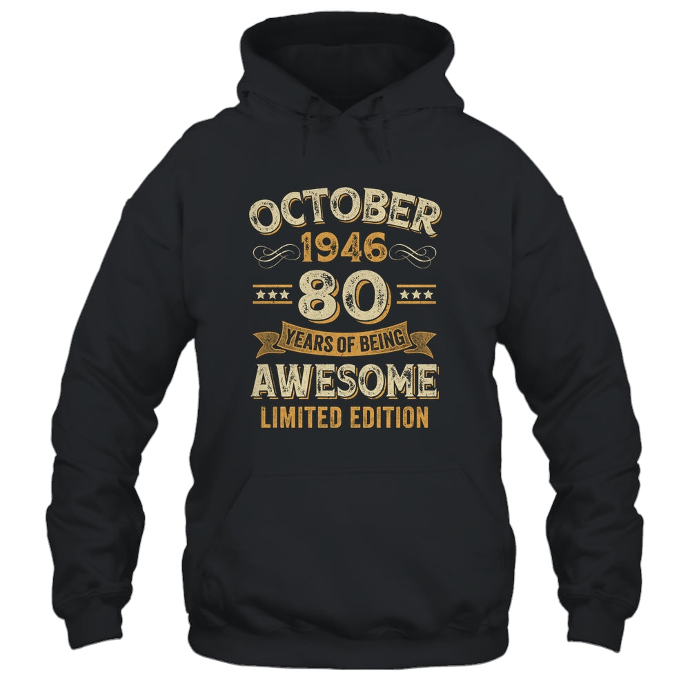 80 Years Awesome Vintage October 1946 80th Birthday Shirt & Hoodie | teecentury