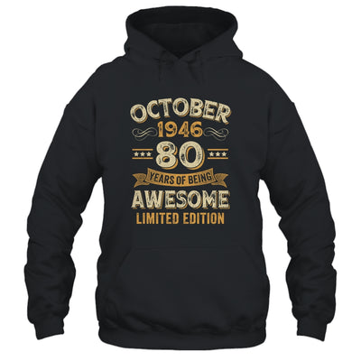 80 Years Awesome Vintage October 1946 80th Birthday Shirt & Hoodie | teecentury