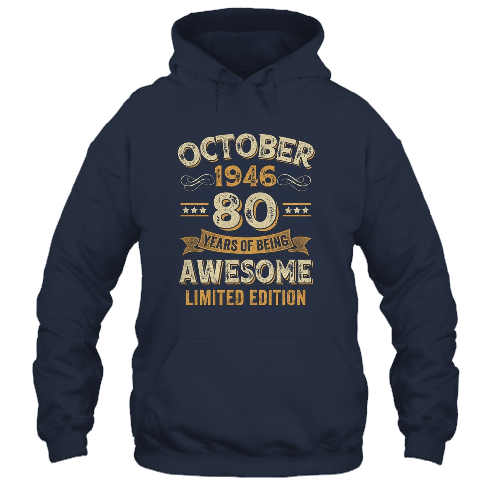 80 Years Awesome Vintage October 1946 80th Birthday Shirt & Hoodie | teecentury