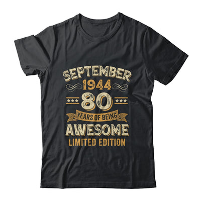 80 Years Awesome Vintage September 1944 80th Birthday Shirt & Hoodie | teecentury