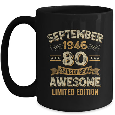 80 Years Awesome Vintage September 1946 80th Birthday Mug | teecentury