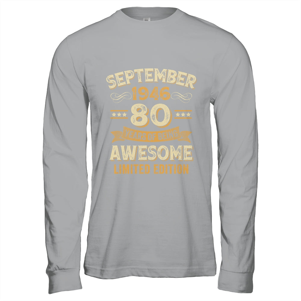 80 Years Awesome Vintage September 1946 80th Birthday Shirt & Hoodie | teecentury
