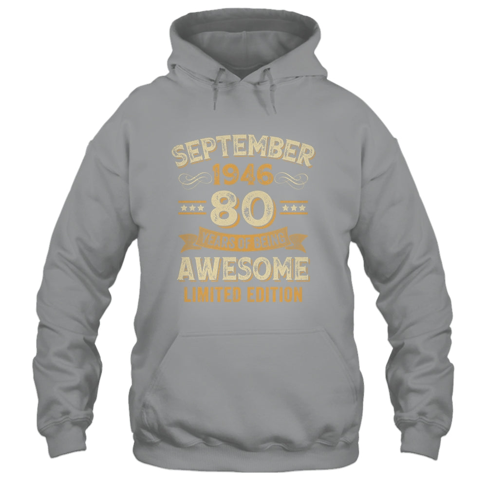 80 Years Awesome Vintage September 1946 80th Birthday Shirt & Hoodie | teecentury