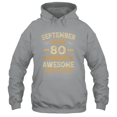 80 Years Awesome Vintage September 1946 80th Birthday Shirt & Hoodie | teecentury