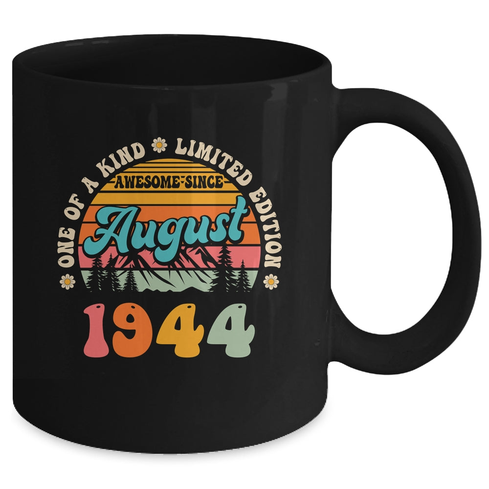 80 Years Old Awesome Since August 1944 80th Birthday Groovy Mug | teecentury