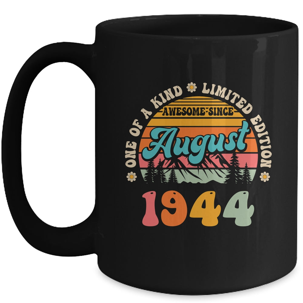 80 Years Old Awesome Since August 1944 80th Birthday Groovy Mug | teecentury