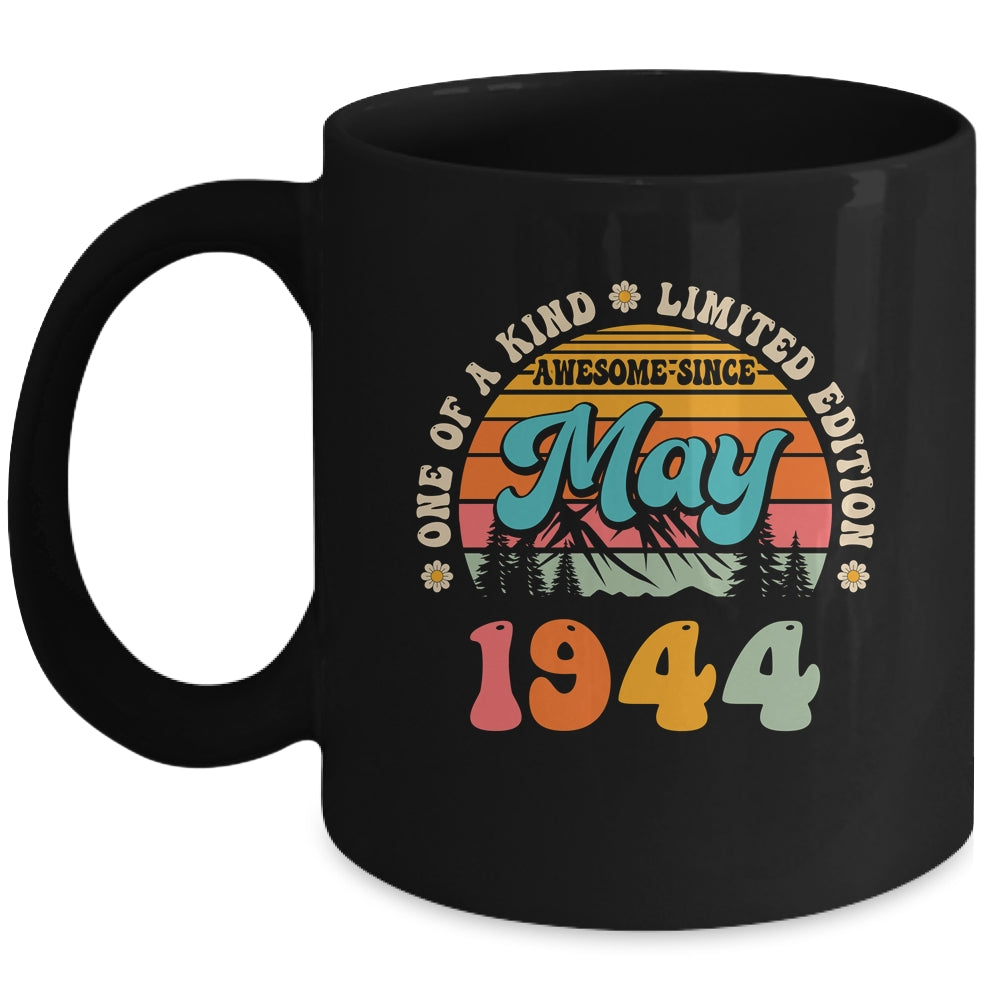80 Years Old Awesome Since May 1944 80th Birthday Groovy Mug | teecentury