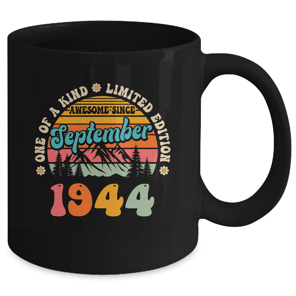 80 Years Old Awesome Since September 1944 80th Birthday Groovy Mug | teecentury