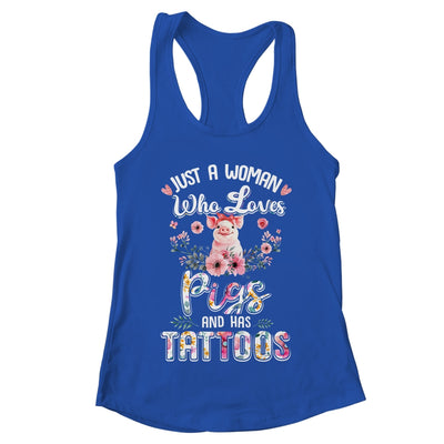 Just A Woman Who Loves Pigs And Has Tattoos T-Shirt & Tank Top | Teecentury.com