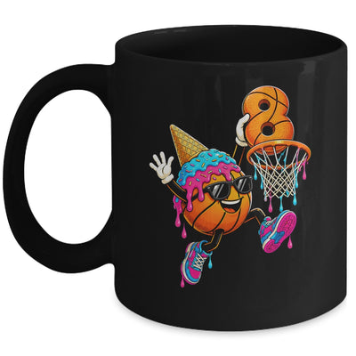 8Th Birthday Basketball Drip Ice Cream 8 Years Old Boys Kids Mug | teecentury
