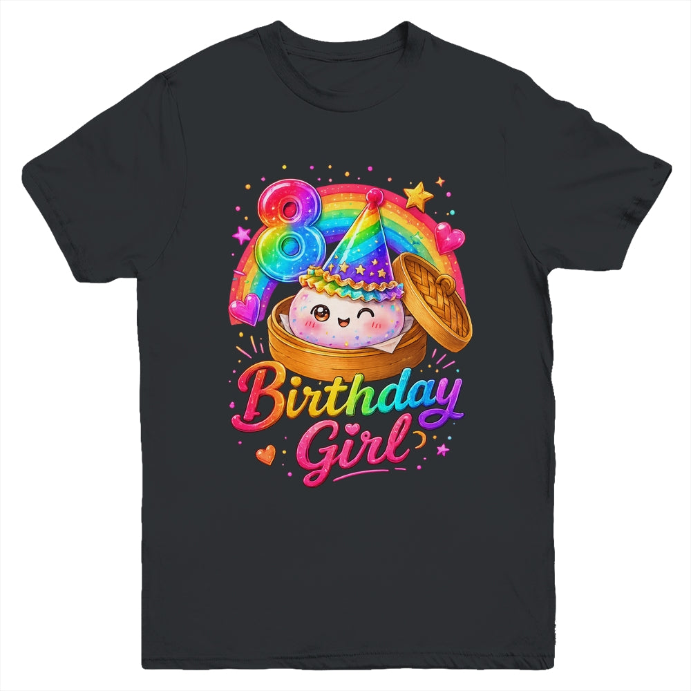 8Th Birthday Girl Dumpling Kawaii Pastel Anime 8 Years Old Youth Shirt | teecentury