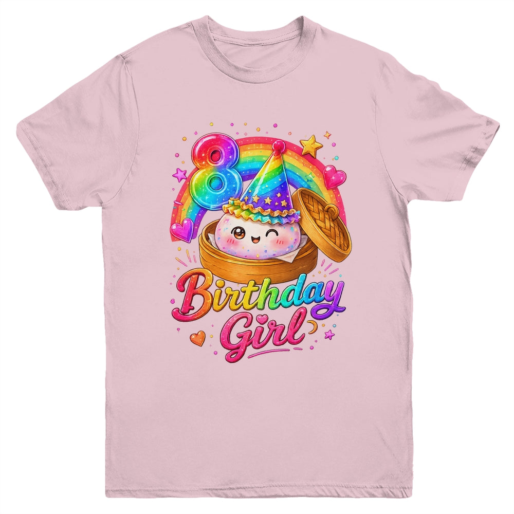 8Th Birthday Girl Dumpling Kawaii Pastel Anime 8 Years Old Youth Shirt | teecentury