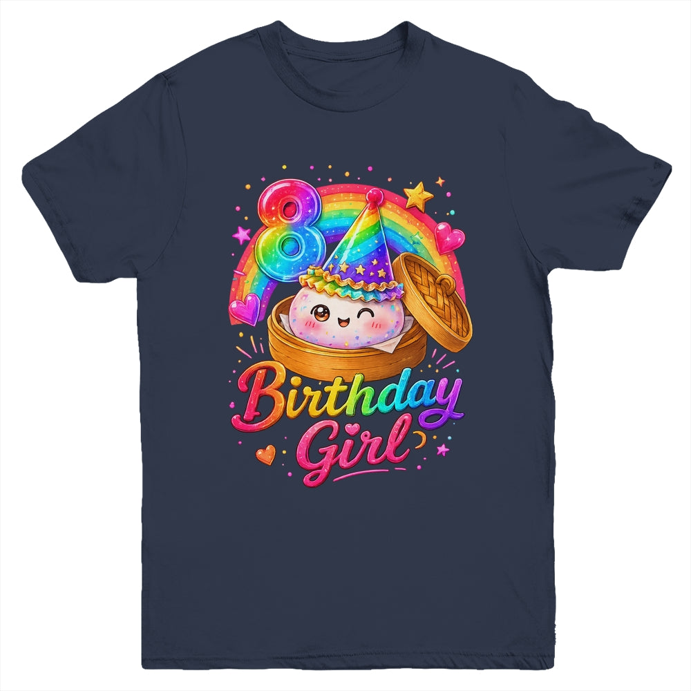8Th Birthday Girl Dumpling Kawaii Pastel Anime 8 Years Old Youth Shirt | teecentury