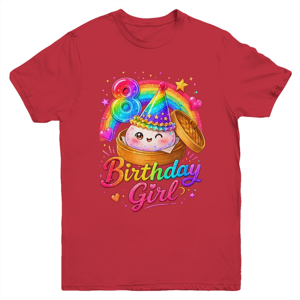 8Th Birthday Girl Dumpling Kawaii Pastel Anime 8 Years Old Youth Shirt | teecentury
