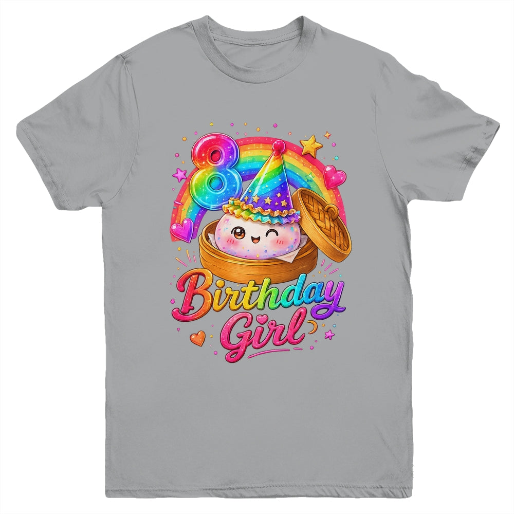 8Th Birthday Girl Dumpling Kawaii Pastel Anime 8 Years Old Youth Shirt | teecentury