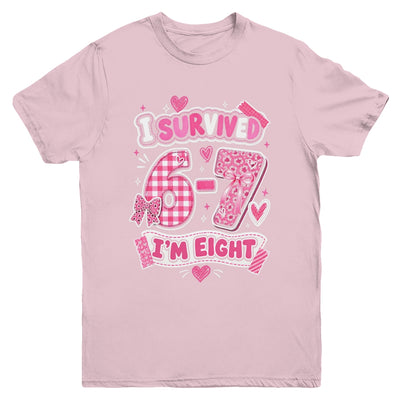 8Th Birthday I Survived 6 7 Now I’m 8 Girls Birthday Youth Shirt | teecentury