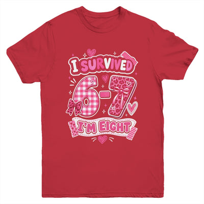 8Th Birthday I Survived 6 7 Now I’m 8 Girls Birthday Youth Shirt | teecentury