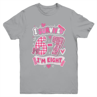 8Th Birthday I Survived 6 7 Now I’m 8 Girls Birthday Youth Shirt | teecentury
