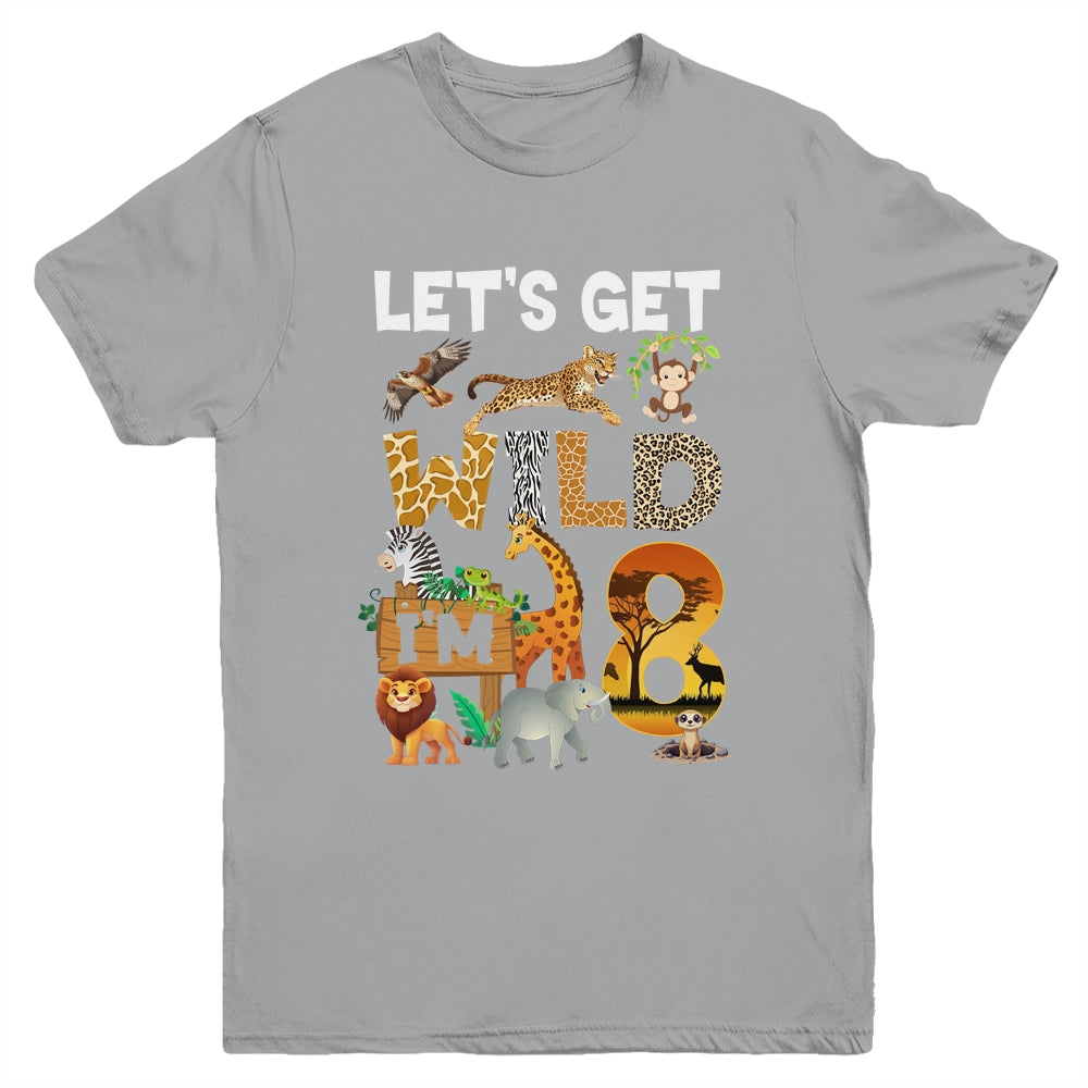 8 Year Old Zoo Birthday Safari Jungle Animal 8th Bday Youth Shirt | teecentury
