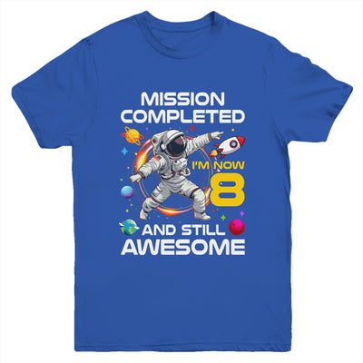 8th Birthday Astronaut 8 Years Old Outer Space Birthday Youth Shirt | teecentury