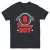 8th Birthday Boy Race Car Birthday Racing Car Flag Youth Shirt | teecentury