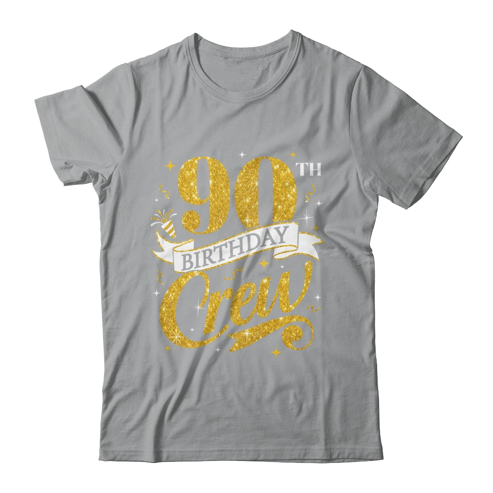 90th Birthday Crew 90th Bday Party Squad Friends Crown Funny Shirt & Tank Top | teecentury