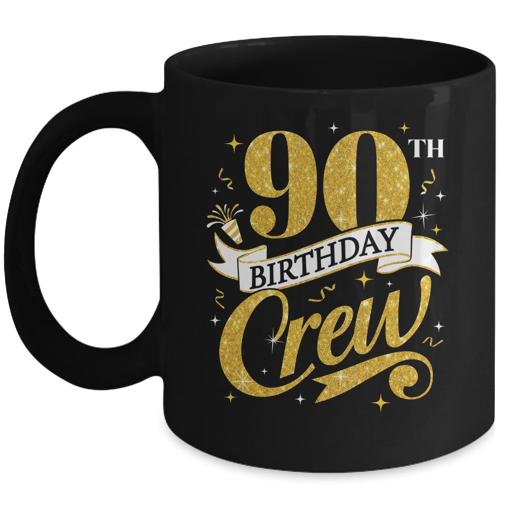90th Birthday Crew 90th Bday Party Squad Friends Crown Funny Mug | teecentury