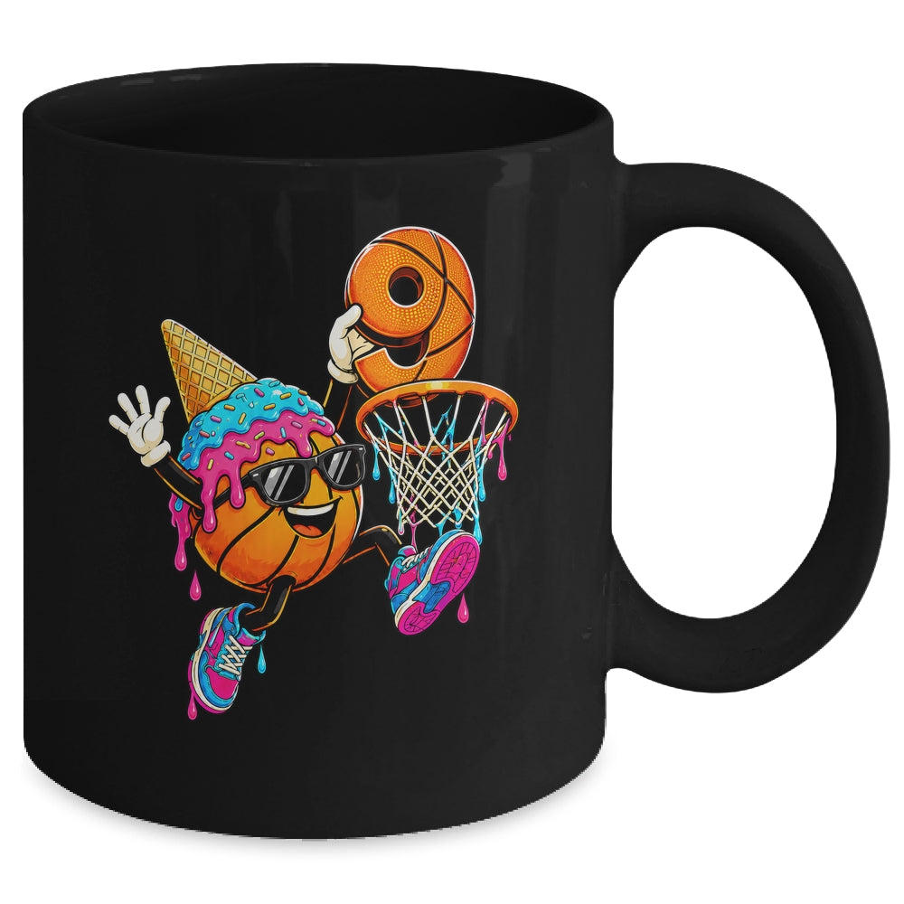 9Th Birthday Basketball Drip Ice Cream 9 Years Old Boys Kids Mug | teecentury
