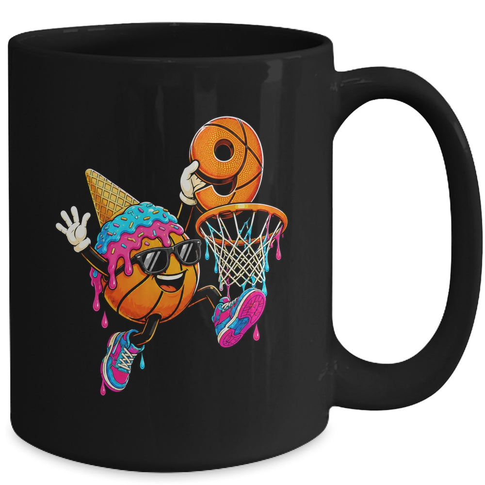9Th Birthday Basketball Drip Ice Cream 9 Years Old Boys Kids Mug | teecentury