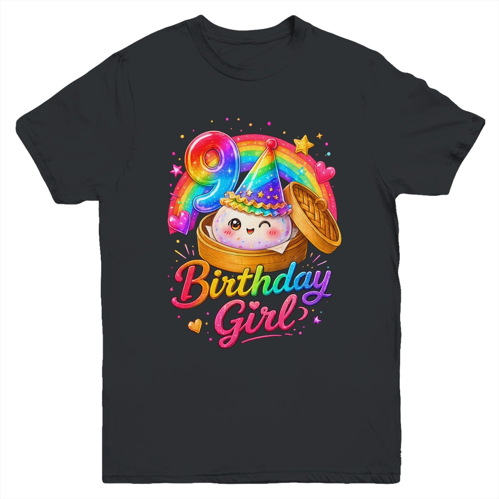 9Th Birthday Girl Dumpling Kawaii Pastel Anime 9 Years Old Youth Shirt | teecentury