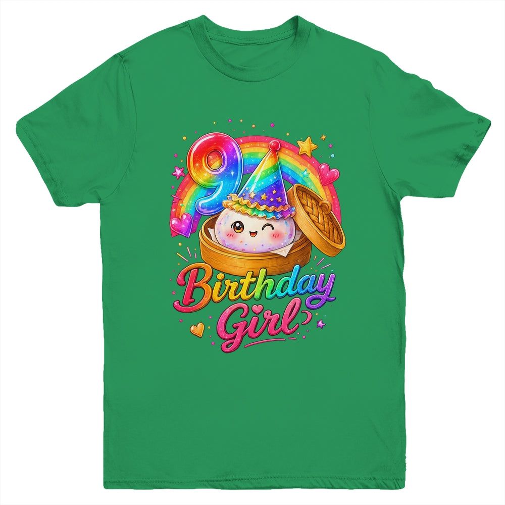9Th Birthday Girl Dumpling Kawaii Pastel Anime 9 Years Old Youth Shirt | teecentury