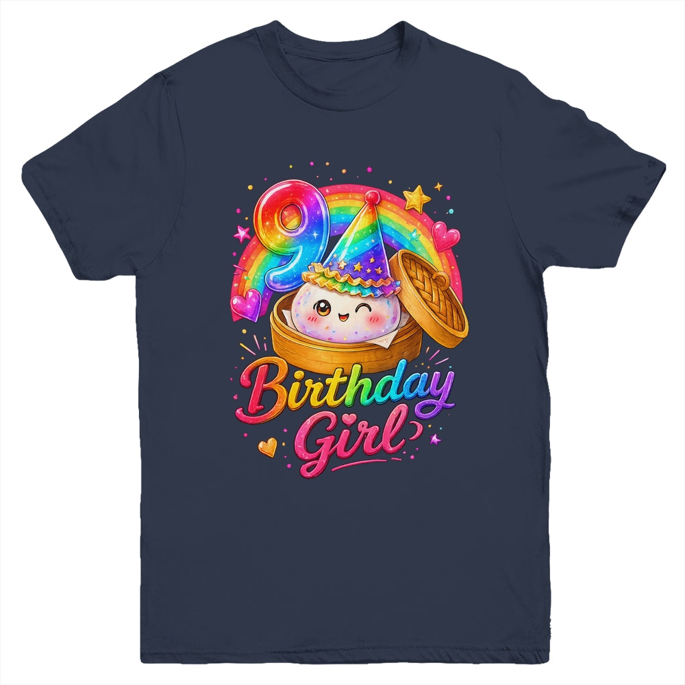 9Th Birthday Girl Dumpling Kawaii Pastel Anime 9 Years Old Youth Shirt | teecentury