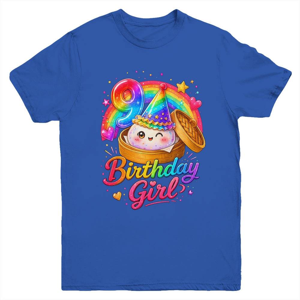 9Th Birthday Girl Dumpling Kawaii Pastel Anime 9 Years Old Youth Shirt | teecentury