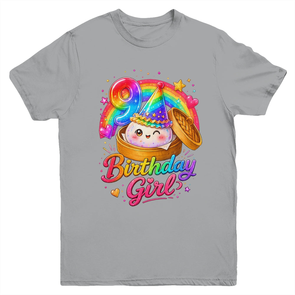 9Th Birthday Girl Dumpling Kawaii Pastel Anime 9 Years Old Youth Shirt | teecentury